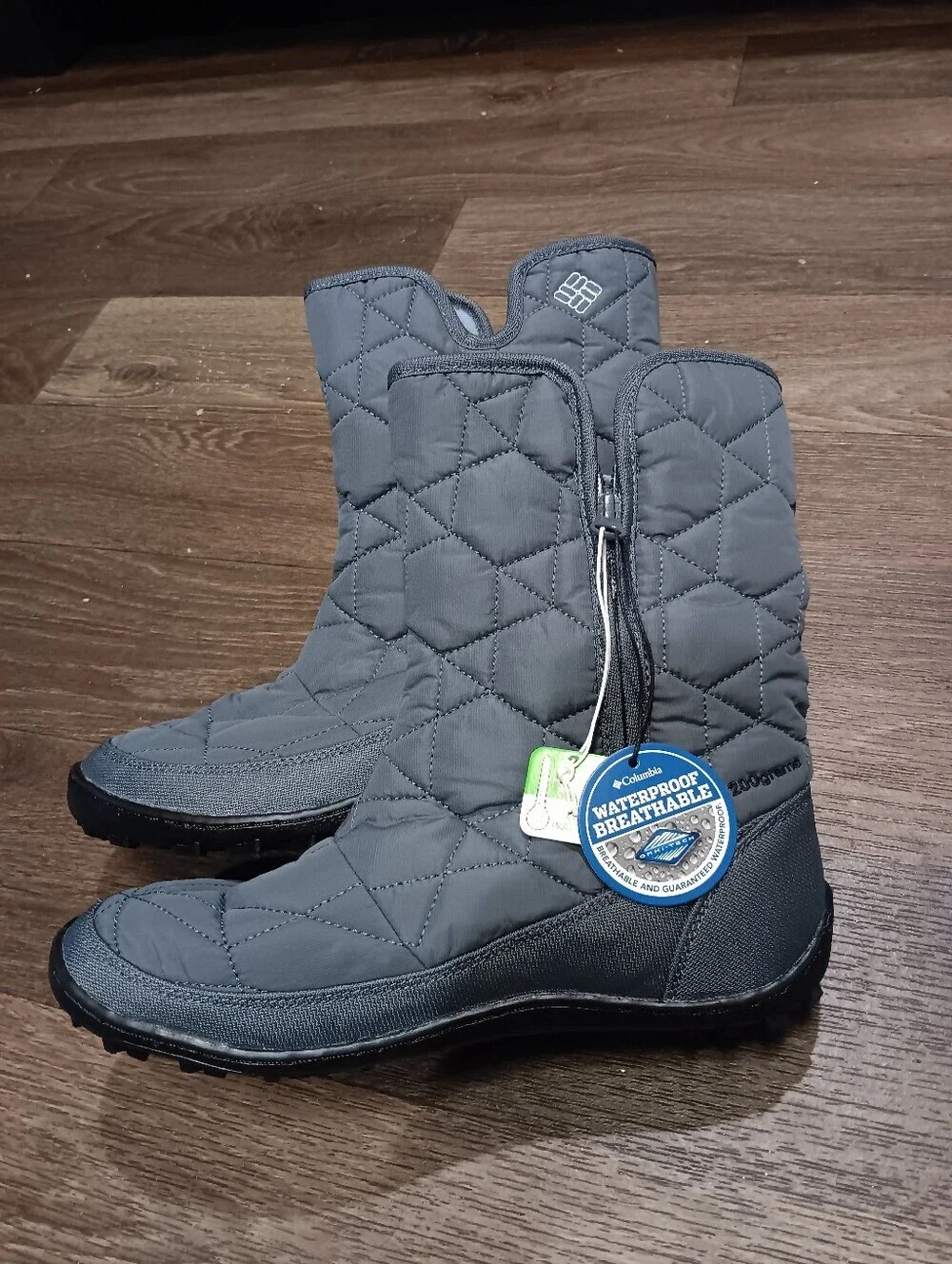 COLUMBIA Minx Slip II Women's Omni-Heat Insulated Waterproof Boot Grey Sz US 8